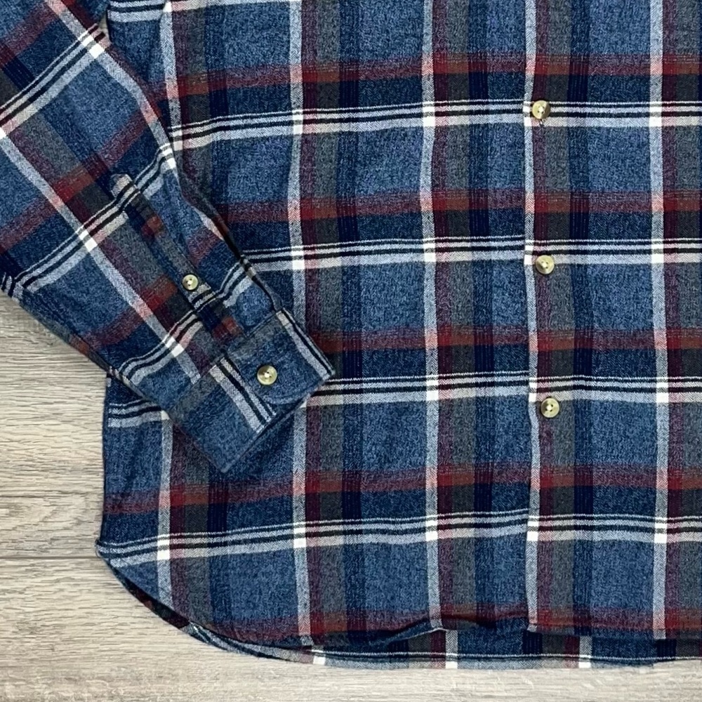 Threadbare Button Down Flannel Shirt Large Blue P… - image 8